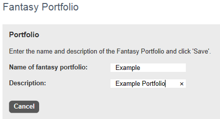 Fantasy portfolio